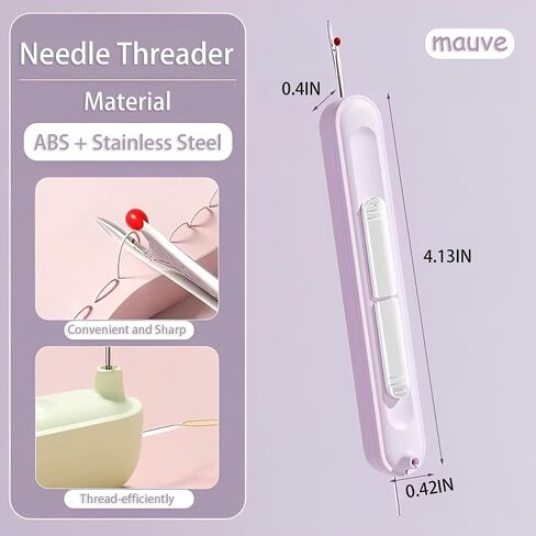 Upgraded 2 in 1 Automatic Needle Threader and Seam Ripper for Hand Sewing,Easy Threader and Seam Tool,Sewing Kit,Quilting Supplies (1Pcs-Purple) in Saudi Arabia
