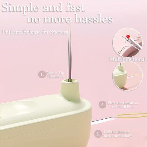 Upgraded 2 in 1 Automatic Needle Threader and Seam Ripper for Hand Sewing,Easy Threader and Seam Tool,Sewing Kit,Quilting Supplies (1Pcs-Purple) in Saudi Arabia