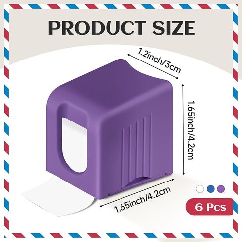 Maitys 6 PCS Postage Stamp Dispenser لفة من 100 طوابع خفيفة الوزن حامل طوابع بلاستيكية لفة 100 حامل منظم إلى الأبد الطوابع البريدية طاولة مكتب المنزل والمكتبي لوازم المكتبية (متعدد الألوان) in Kuwait