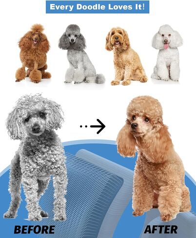 Dog Slicker Brush for Large Dogs, Professional Doodles Brush for Poodles, Goldendoodles and Labradoodles - Easy to Remove Tangles, Mats and Fluff - 3.8"x3.2" Head, 8" Wood Body in Saudi Arabia