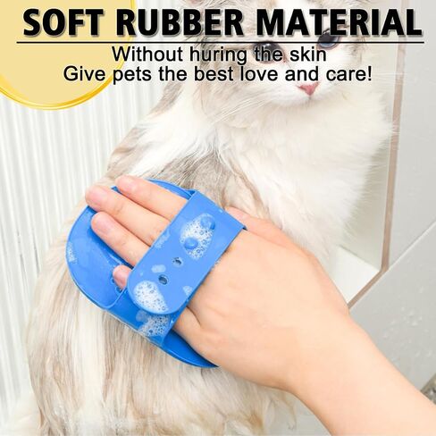 Dog Grooming Brush, Pet Shampoo Bath Brush Dog Grooming Shedding Brush Soothing Massage Rubber Comb with Adjustable Ring Handle for Long Short Haired Dogs and Cats 2pcs in Kuwait