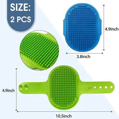 Dog Grooming Brush, Pet Shampoo Bath Brush Dog Grooming Shedding Brush Soothing Massage Rubber Comb with Adjustable Ring Handle for Long Short Haired Dogs and Cats 2pcs in Kuwait