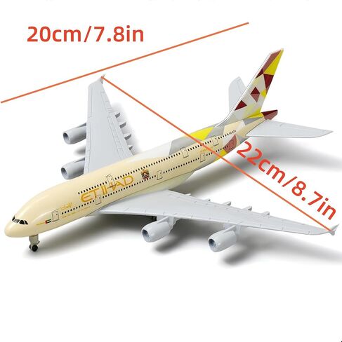 20cm Diecast Alloy 1/300 Scale Etihad Airlines A380 Finished Simulation Model in Saudi Arabia