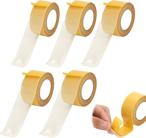 5-Pack High Adhesive Strength Mesh Double-Sided Duct Tape, Double Sided Fabric Tape Heavy Duty, Suitable for Wall, Floor Leather Splicing and Carpet Fixing(0.39/0.79/1.18/1.57/1.97 Inches) in Saudi Arabia
