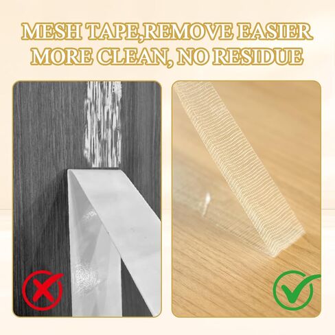 5-Pack High Adhesive Strength Mesh Double-Sided Duct Tape, Double Sided Fabric Tape Heavy Duty, Suitable for Wall, Floor Leather Splicing and Carpet Fixing(0.39/0.79/1.18/1.57/1.97 Inches) in Saudi Arabia