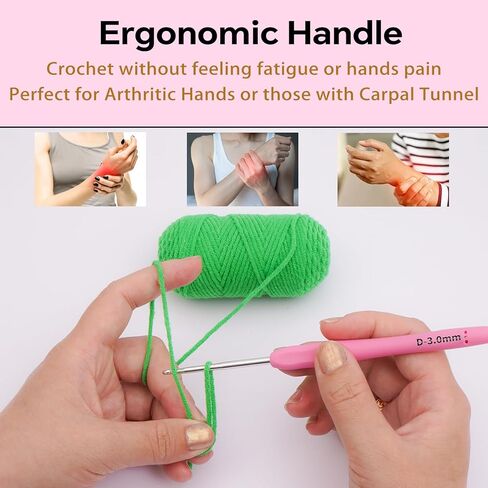 5mm Crochet Hook, Ergonomic Soft Handle for Arthritic Beginners Knitting in Saudi Arabia