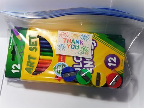 العودة إلى المدرسة - حزمة إمدادات فنية 52 قطعة - حزم قلم رصاص ملونة 4x (12Ct) + 4x Sharpeners - School & Home - Gift Ready by Aleluya Art. in Kuwait