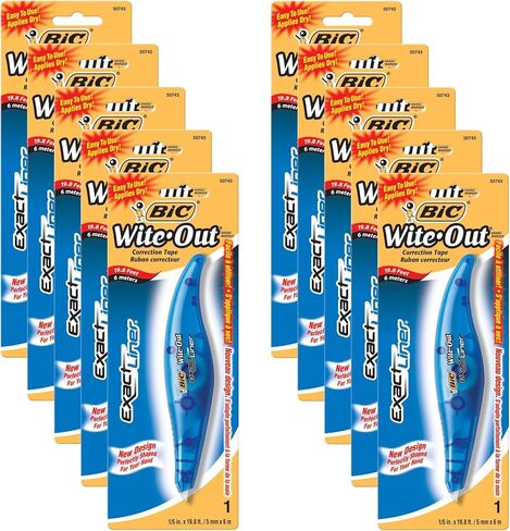 BIC WHITE-OPT SCARE LINER TAPE PEN 1/5 "x236" 10 packs pens (Woelp11) in Saudi Arabia