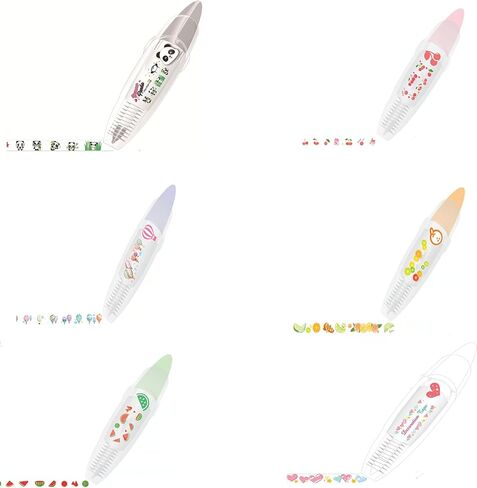 Rectionrae DIY Cute Animals Press Type Decorative Pen,5Pcs Decorative Pens, Creative Cartoon Pattern Decorative Tape, Suitable for Paper Craft Decoration (11pcs) in Saudi Arabia