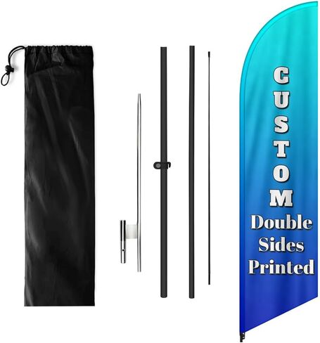 Custom Feather Flags for Business Personalized Advertising Feather Flags Custom Logo Flag Customized Image Business Flags for Outside Business in Saudi Arabia