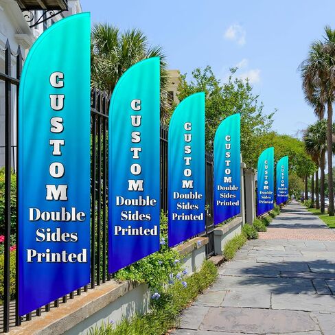 Custom Feather Flags for Business Personalized Advertising Feather Flags Custom Logo Flag Customized Image Business Flags for Outside Business in Saudi Arabia