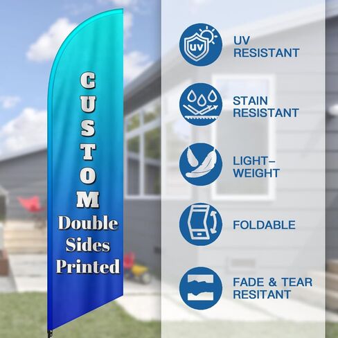 Custom Feather Flags for Business Personalized Advertising Feather Flags Custom Logo Flag Customized Image Business Flags for Outside Business in Saudi Arabia