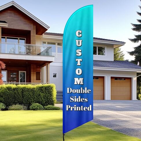 Custom Feather Flags for Business Personalized Advertising Feather Flags Custom Logo Flag Customized Image Business Flags for Outside Business in Saudi Arabia