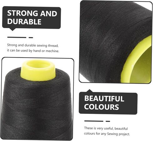 Angoily 40s Polyester Thread for Sewing Thick Black Perfect for Machine Sewing Projects in Saudi Arabia