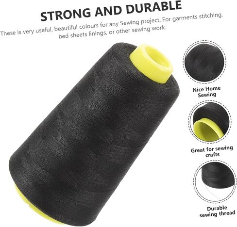 Angoily 40s Polyester Thread for Sewing Thick Black Perfect for Machine Sewing Projects in Saudi Arabia