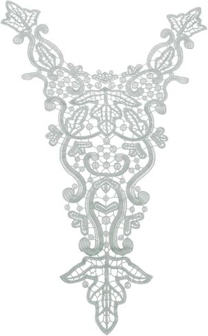 uxcell Bodice Lace Applique, 23.6 x 13.8 Inch Embroidery Lace Applique Neckline Sew on Patches Edge for DIY Sewing Crafts Clothing Wedding Dress Decoration, Gray in Saudi Arabia