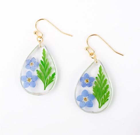 Pressed Flower Earrings | Handmade Pressed Wildflower Earrings | Drop and Dangle Earrings | Gift for Woman | Christmas Gift | Valentine's Day Gift in Saudi Arabia