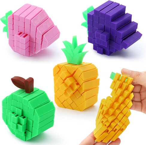 Joyin 4 PCS ثلاثية الأبعاد ألعاب الفاكهة المطبوعة ، اصنع لعبة Worm Dost المرنة الصوتي in Saudi Arabia