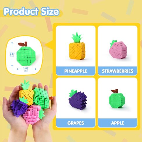 Joyin 4 PCS ثلاثية الأبعاد ألعاب الفاكهة المطبوعة ، اصنع لعبة Worm Dost المرنة الصوتي in Saudi Arabia