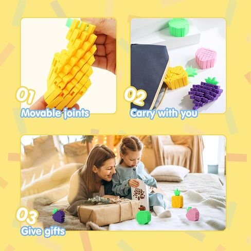 Joyin 4 PCS ثلاثية الأبعاد ألعاب الفاكهة المطبوعة ، اصنع لعبة Worm Dost المرنة الصوتي in Saudi Arabia