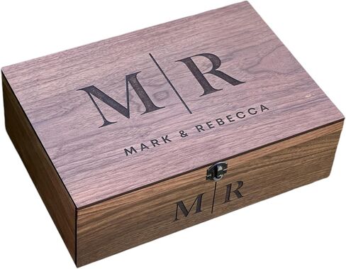 Personalized Memory Keepsake Wooden Box - Gift for Him, Her, Boyfriend, Girlfriend, Couple, Anniversary, Engagement, Wedding gift, Gift box (Walnut, Extra Small) in Saudi Arabia