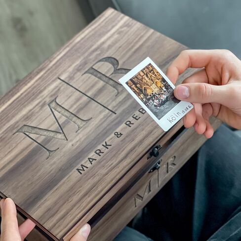 Personalized Memory Keepsake Wooden Box - Gift for Him, Her, Boyfriend, Girlfriend, Couple, Anniversary, Engagement, Wedding gift, Gift box (Walnut, Extra Small) in Saudi Arabia