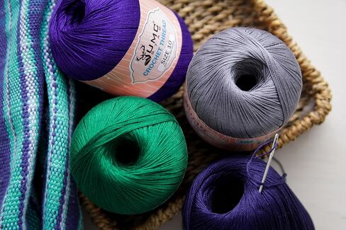 حجم 10 كروشيه موضوع | 100 ٪ تمشيط القطن mercerized | OEKO-TEX معتمد | 50 جم كرة 400 ياردة | مثالي للمشاريع الدانتيل والطرق والكروشيه (الأسود ، الحجم 10 واحد) in Kuwait