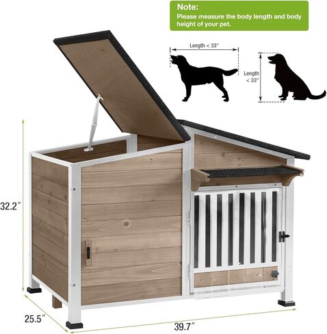 GUTINNEEN Extra Large Heated Dog House Insulated Dog Kennel Winter Shelter with Safe Thermostat-Controlled Heating Pad, Chew-Proof Metal Frame, 6-Sided Thermal Liner for Large Dog Breeds (Brown) in Saudi Arabia