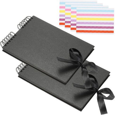 PATIKIL Scrapbook Photo Albums, 8x12 Inch 80 Pages Hardcover Scrapbooking Book DIY Album Supplies Kit with Sticker Ribbon for Gift Journal Memory Book Wedding Anniversary, Khaki, 2 Pcs in Saudi Arabia