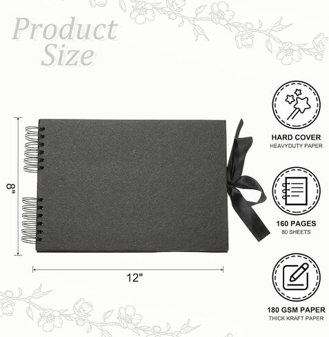 PATIKIL Scrapbook Photo Albums, 8x12 Inch 80 Pages Hardcover Scrapbooking Book DIY Album Supplies Kit with Sticker Ribbon for Gift Journal Memory Book Wedding Anniversary, Khaki, 2 Pcs in Saudi Arabia