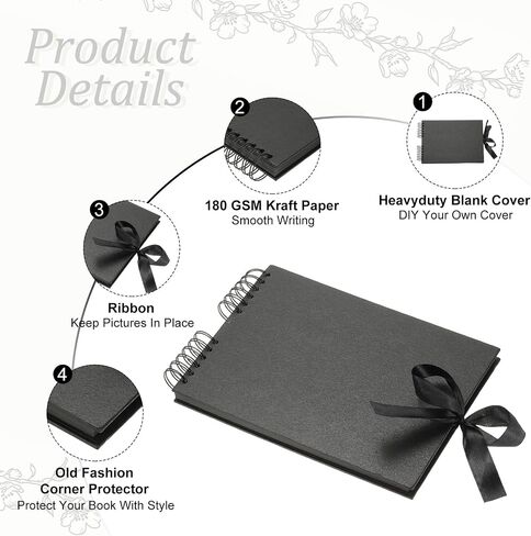 PATIKIL Scrapbook Photo Albums, 8x12 Inch 80 Pages Hardcover Scrapbooking Book DIY Album Supplies Kit with Sticker Ribbon for Gift Journal Memory Book Wedding Anniversary, Khaki, 2 Pcs in Saudi Arabia