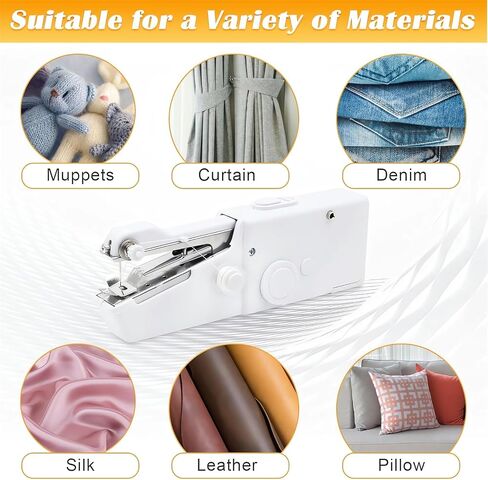 طقم آلة الخياطة المحمولة المحمولة ميني USB Electric Schitch يدويًا يدويًا ممسكًا بالخياطة Stapler Small Easy Sew Machine Travel Tairy Thury Thoret Shice Metergery Tool Device (Black) in Kuwait