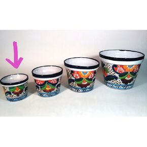 3.5in. الصغيرة المكسيكية Talavera الغراس Qty. 1- تصاميم وألوان الأزهار تختلف قليلاً in Kuwait