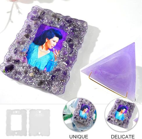jojofuny 1pc diy صورة إطار القالب أداة صب السيليكون الإبوكسي لإطارات الصور المخصصة مرنة الإمداد الحرفية القابلة لإعادة الاستخدام للفن in Kuwait