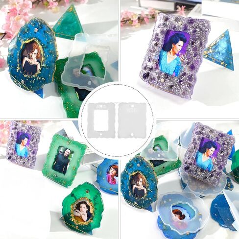 jojofuny 1pc diy صورة إطار القالب أداة صب السيليكون الإبوكسي لإطارات الصور المخصصة مرنة الإمداد الحرفية القابلة لإعادة الاستخدام للفن in Kuwait