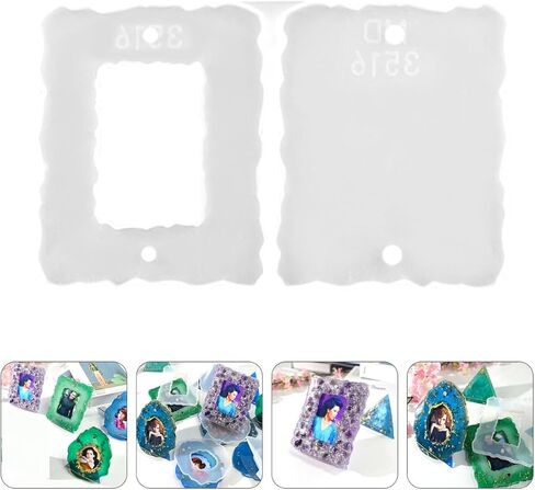 jojofuny 1pc diy صورة إطار القالب أداة صب السيليكون الإبوكسي لإطارات الصور المخصصة مرنة الإمداد الحرفية القابلة لإعادة الاستخدام للفن in Kuwait