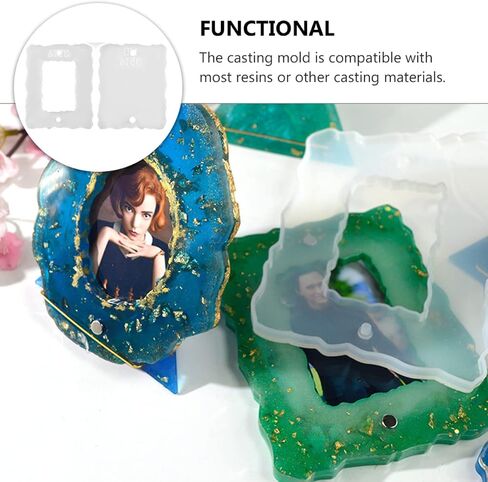 jojofuny 1pc diy صورة إطار القالب أداة صب السيليكون الإبوكسي لإطارات الصور المخصصة مرنة الإمداد الحرفية القابلة لإعادة الاستخدام للفن in Kuwait