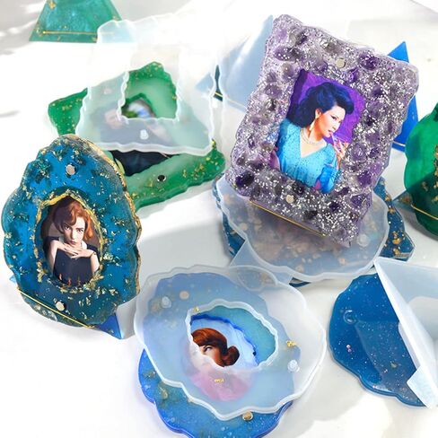jojofuny 1pc diy صورة إطار القالب أداة صب السيليكون الإبوكسي لإطارات الصور المخصصة مرنة الإمداد الحرفية القابلة لإعادة الاستخدام للفن in Kuwait