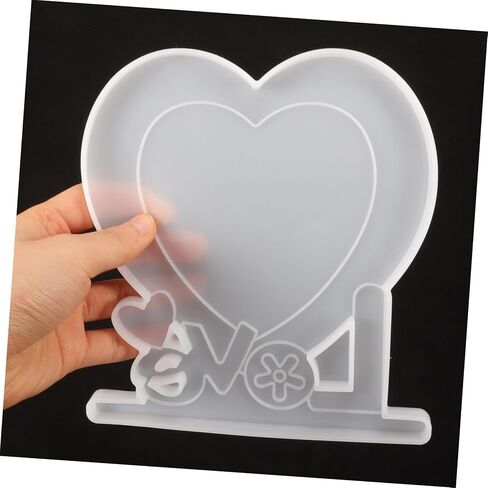 JOJOFUNY 1SET DIY LOVE HEART PHOTH Frame قالب القالب السيليكون القالب لتصميم مناسب لإعادة الاستخدام للديكور المنزلي للاستحمام وأعياد الميلاد in Kuwait