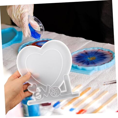 JOJOFUNY 1SET DIY LOVE HEART PHOTH Frame قالب القالب السيليكون القالب لتصميم مناسب لإعادة الاستخدام للديكور المنزلي للاستحمام وأعياد الميلاد in Kuwait
