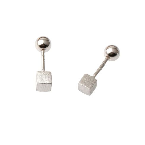 Screw Back 925 Sterling Silver Tiny Cross Earrings Studs in Kuwait