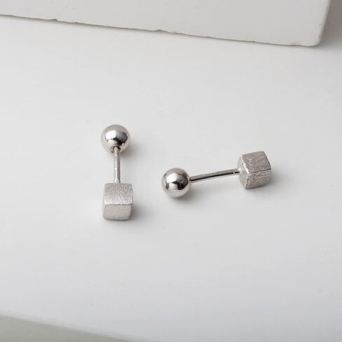 Screw Back 925 Sterling Silver Tiny Cross Earrings Studs in Kuwait