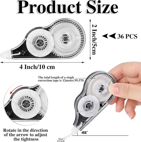 BESARME 12 Pack Correction Tapes ، 39 قدمًا لكل قلم شريط تصحيح شريط تصحيح للطلاب للطلاب ، 1/5 × 472 بوصة in Kuwait