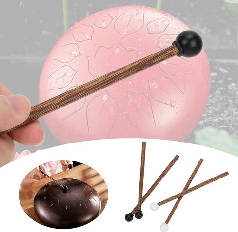 4PCS Steel Tongue Drum Mallets, Mallets Percussion Instrument Parts, 16.5cm Rubber Drum Sticks with Wood Handle for Kids in Saudi Arabia