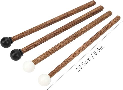 4PCS Steel Tongue Drum Mallets, Mallets Percussion Instrument Parts, 16.5cm Rubber Drum Sticks with Wood Handle for Kids in Saudi Arabia