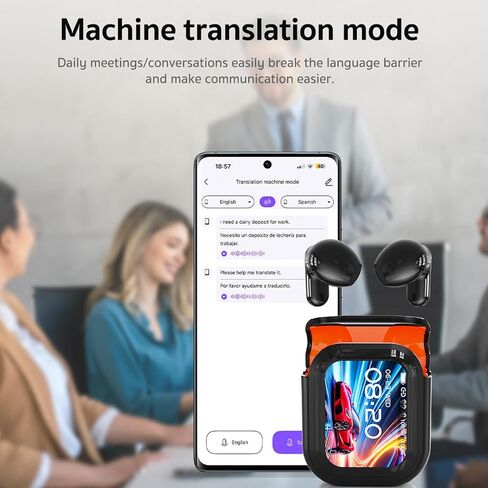 NE20 AI الترجمة في الوقت الفعلي سماعات الأذن اللاسلكية بلوتوث 6.0 منظمة العفو الدولية سماعات LCD LCD SCREEN in Kuwait