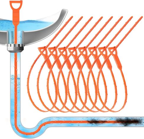 Forlivese 3 Pack 25 Inch Drain Clog Remover,Hair snake Tool Drain Opener, sink snake for Sewer Kitchen Sink Bathroom Tub Toilet Clogged Drains Relief Cleaning Tool in Kuwait