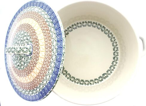 Blue Rose Polish Pottery - Blue Autumn Grove Covered Round Baker - 2 QT - Unique, Dishwasher Safe, & Durable Bakeware in Saudi Arabia