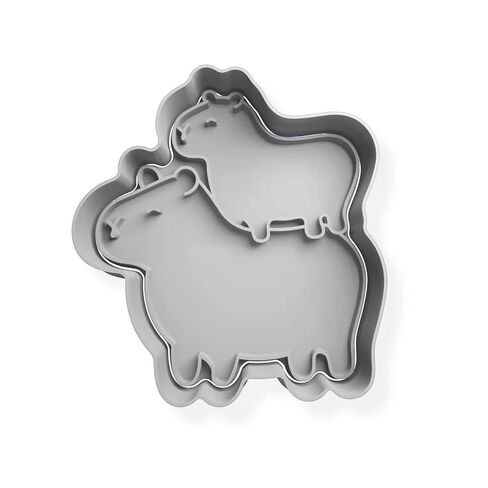 Capybara Cappy Duo Cute Cleate Cutter and Stamp ، فريدة من نوعها ثلاثية الأبعاد المطبوعة كوكي فندان كوكي ، وحرف الخبز ، لوازم الحفلات (جهاز كمبيوتر واحد) in Kuwait