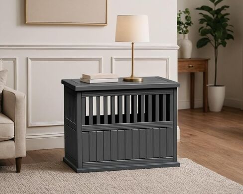 29.65'' Dog Crate Furniture Lockable Indoor Dog Kennel Dogs Cage Heavy Duty Decorative Pet Cage End Table for Small/Medium Dogs Escape-Proof and Chew-Proof, Black in Saudi Arabia